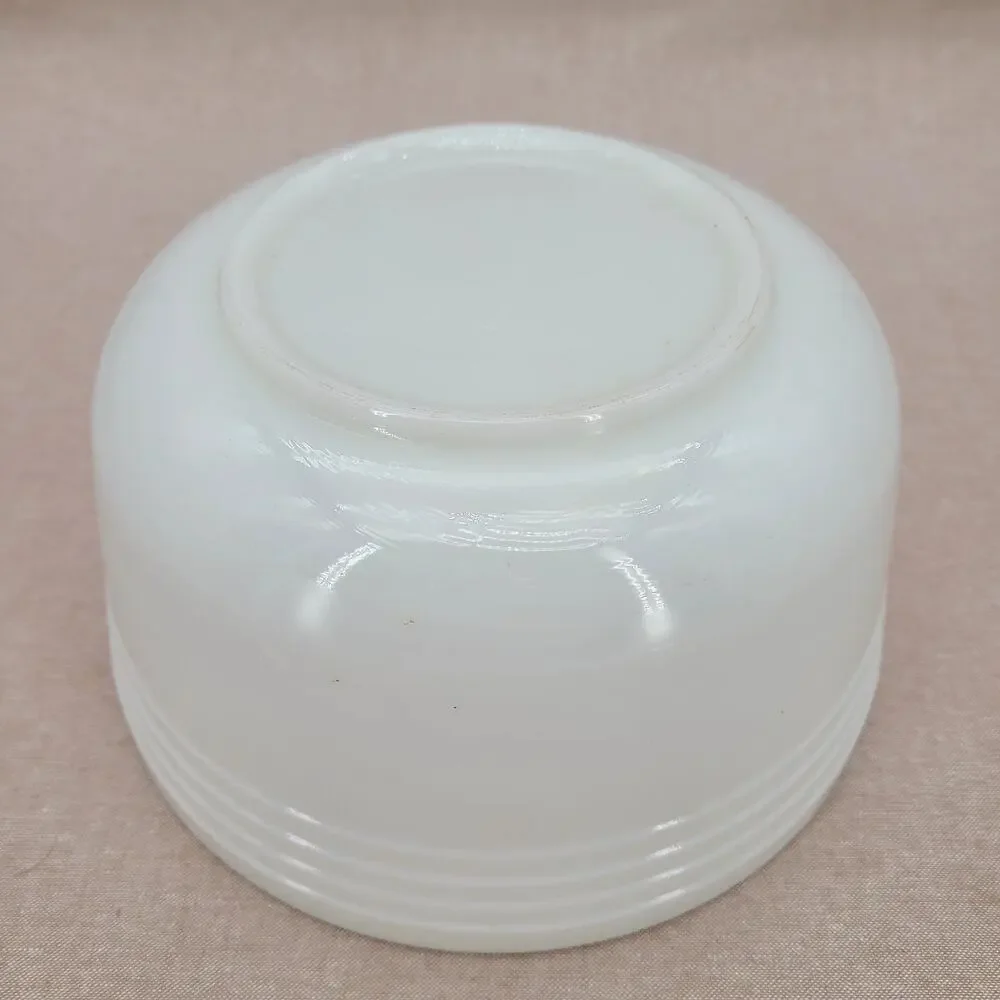 Hamilton Beach Vintage Milk Glass Mixer Bowl 1950s Ribbed Model #10 (3 quarts)